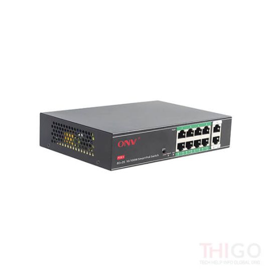 ONV H1108PSD 8 Port Unmanaged PoE+ with 2 Port Uplink Switch